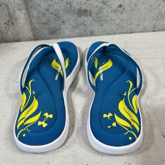 Under Armour 4D Foam Women's Size 8 Comfort Flip Flops Sandals Thong Blue - Picture 9 of 10